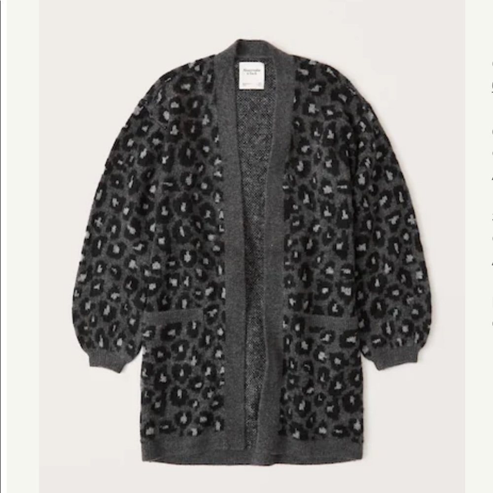 Abercrombie & Fitch Puff Sleeve Long Cardigan
